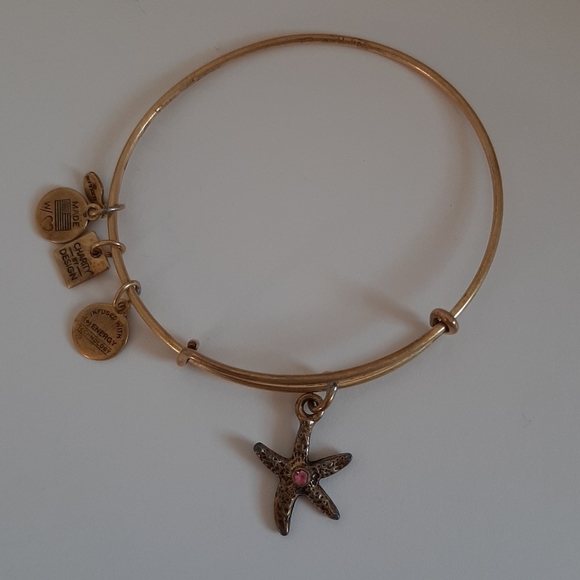 Alex and Ani Charity By Design Gold "Arms of Strength" Starfish Charm Bangle - Picture 2 of 7